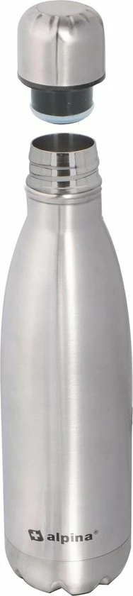 Alpina Isolerende Drinkfles - Thermosfles - Met Schroefdop - Dubbelwandig - 500 Ml - RVS 4 Alpina Isolerende Drinkfles - Thermosfles - Met Schroefdop - Dubbelwandig - 500 Ml - RVS - Afbeelding 2
