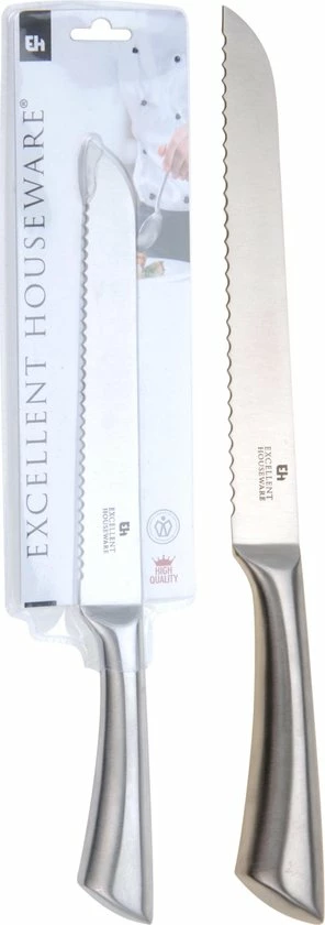 Merkloos Broodmes/kartelmes RVS 33 Cm - Broodmessen/bakkersmessen/kartelmessen - Keukenmessen 3 Merkloos Broodmes/kartelmes RVS 33 Cm - Broodmessen/bakkersmessen/kartelmessen - Keukenmessen