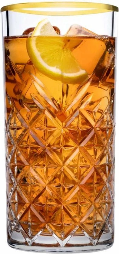 Pasabahce Timeless - Golden Touch - Longdrinkglas - Set Van 4 - 450 ML 6 Pasabahce Timeless - Golden Touch - Longdrinkglas - Set Van 4 - 450 ML - Afbeelding 4