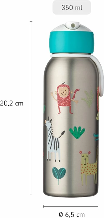 Mepal – Isoleerfles Flip-up Campus – Animal Friends – Waterfles Met Rietje – Houdt Je Drankje Tot 9 Uur Warm En 12 Uur Koud – Drinkfles Voor Kinderen – Thermosfles 5 Mepal – Isoleerfles Flip-up Campus – Animal Friends – Waterfles Met Rietje – Houdt Je Drankje Tot 9 Uur Warm En 12 Uur Koud – Drinkfles Voor Kinderen – Thermosfles - Afbeelding 3
