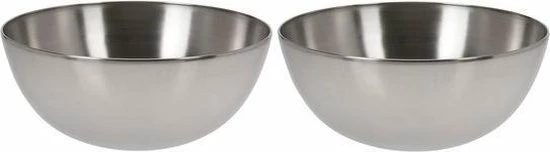 Merkloos 2x Salade Schaal RVS - Serveerschalen/schalen RVS 20 Cm 3 Merkloos 2x Salade Schaal RVS - Serveerschalen/schalen RVS 20 Cm