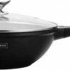 Royalty Line Marble Coating Wok - Met Glazen Deksel - Zwart - 30 Cm