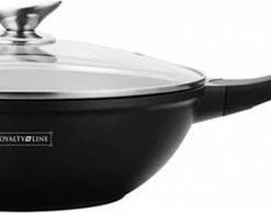 Royalty Line Marble Coating Wok - Met Glazen Deksel - Zwart - 30 Cm