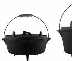 Dutch Oven 9Qt - 7,6 Liter - The Windmill - 3-delig - Gietijzer Braadpan - Zwart -WMF Shop 550x211 1