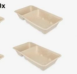 Thema Party 50x Frietbakje A7 Met Sausvak + 50x Snackvork - Friet Patat Frites Saus Friet Bakje Snack Next Generation Carnaval Festival Thema Feest