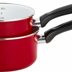 Lite-Body - Back To Basics - Pannenset - Emaille - 2-delig - Steelpan Ø 16cm En Ø 18 Cm - Robijn Rood -WMF Shop 550x265