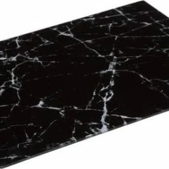 Secret De Gourmet 2x Stuks Snijplank Rechthoek Zwart Met Marmer Print 40 X 30 Cm Van Glas - Serveerplank - Broodplank -WMF Shop 550x267