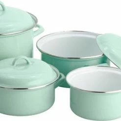 Lite-Body Pannenset 4-delig - Emaille - Mint Groen