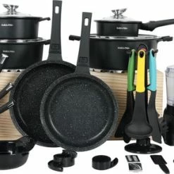 Swiss Pro+ - SWP41D22 - Pannenset 41 Delig - Foodprocessor - Messenblok 8 Delig - Kookgerei Set Met Houder 7 Delig - Starters Pakket - 2022 Serie - Limited Edition -uitzet -WMF Shop 550x293