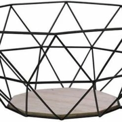 Gusta® Gusta Fruitmand - Metaal - Hout - 26x25x12 Cm