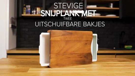 Kristies Kitchen Snijplank Met 2 Opvangbakken Kristie’s Kitchen - Borrelplank - Tapasplank - Antislip - Acacia 4 Kristies Kitchen Snijplank Met 2 Opvangbakken Kristie’s Kitchen - Borrelplank - Tapasplank - Antislip - Acacia - Afbeelding 2