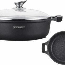 Royalty Line Marble Coating Wide Braadpan - Zwart - Met Glazen Afdekplaat -WMF Shop 550x321 3