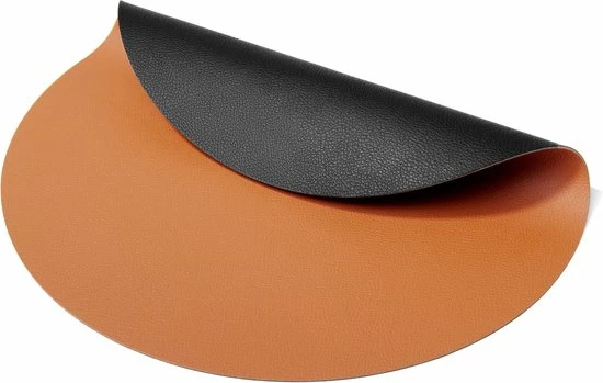 Jay Hill Placemats Leer - Cognac / Zwart - Dubbelzijdig - ø 38 Cm - 6 Stuks 6 Jay Hill Placemats Leer - Cognac / Zwart - Dubbelzijdig - ø 38 Cm - 6 Stuks - Afbeelding 4