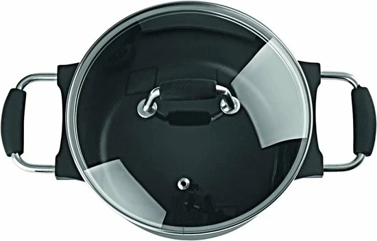 Bratoni Gietaluminium Steelpan In 'gegoten' Kwaliteit Met Glazen Deksel 20 Cm | 2-voudige Greblon Antiaanbaklaag Voor Bijna Vetvrij Koken | Alle Soorten Fornuizen Behalve Inductie 7 Bratoni Gietaluminium Steelpan In 'gegoten' Kwaliteit Met Glazen Deksel 20 Cm | 2-voudige Greblon Antiaanbaklaag Voor Bijna Vetvrij Koken | Alle Soorten Fornuizen Behalve Inductie - Afbeelding 5