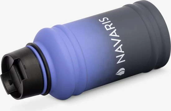 Navaris Fitness Drinkfles 1,3 Liter - Lichte Waterfles Van Roestvrij Staal Blauw - Grote Blauwe Waterfles RVS Voor Sport, Fitness, Yoga En Kamperen 4 Navaris Fitness Drinkfles 1,3 Liter - Lichte Waterfles Van Roestvrij Staal Blauw - Grote Blauwe Waterfles RVS Voor Sport, Fitness, Yoga En Kamperen - Afbeelding 2