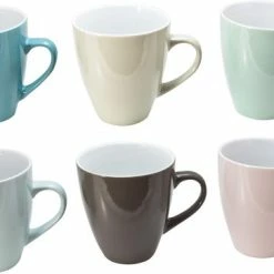 Merkloos Grote Koffiemokken - Theemokken - 6 Stuks - Kleurrijk - 500ml