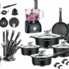 Swiss Pro+ - SWP41D22 - Pannenset 41 Delig - Foodprocessor - Messenblok 8 Delig - Kookgerei Set Met Houder 7 Delig - Starters Pakket - 2022 Serie - Limited Edition -uitzet -WMF Shop 550x386
