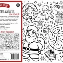 JEKA Inkleurbare Placemats - Kleurplaten - 12 Stuks - Papieren Placemat - Onderlegger - Thema: Kerst - Educatief & Creatief - Spelenderwijs Leren - Kerstman / Kerstmis / Christmas - Placemats Voor Kinderen - Kinderplacemat - Kleuren & Tekenen Voor Kids