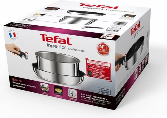 Tefal Ingenio Préferènce Pannenset 3 Delig - Koekenpan Ø 24 Cm + Steelpan Ø 20 Cm + Handgreep) 10 Tefal Ingenio Préferènce Pannenset 3 Delig - Koekenpan Ø 24 Cm + Steelpan Ø 20 Cm + Handgreep) - Afbeelding 8