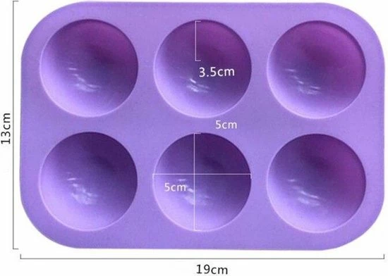 BukkitBow - Siliconen Bakvorm 6 Halve Bollen - Brownies/Cupcakevorm/cakevorm/ Bak&Pan Decoraties 6 BukkitBow - Siliconen Bakvorm 6 Halve Bollen - Brownies/Cupcakevorm/cakevorm/ Bak&Pan Decoraties - Afbeelding 4