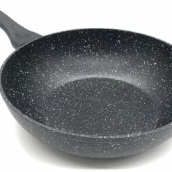 Blackstone Sterk Home - Wokpan 28cm In Steen-look, Gegoten Aluminium, Anti-Aanbaklaag, Geschikt Voor Alle Warmtebronnen, Ook Inductie