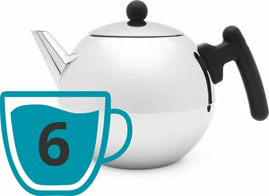 Bredemeijer - Theepot Bella Ronde 1,2L Vlakke Bodem Zwart Beslag- Dubbelwandig 11 Bredemeijer - Theepot Bella Ronde 1,2L Vlakke Bodem Zwart Beslag- Dubbelwandig - Afbeelding 9