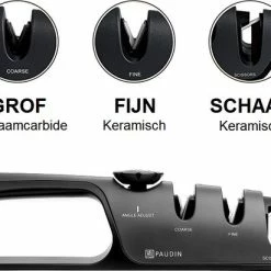 Paudin Verstelbare 3-voudige Messenslijper - Wolfraam En Keramische Slijpsteentjes - Slijper Voor Dubbel- En Enkelzijdig Geslepen Messen -WMF Shop 550x411 6