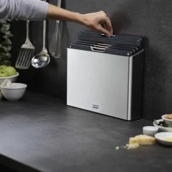 Joseph Joseph JosephJoseph - Folio - Steel - Snijplank - In Houder - Groot - Set Van 5 Stuks - Zilver -WMF Shop 550x412 40