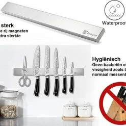 Paudin Premium Hygiënische Magneetstrip - Extra Lange 45 Centimeter Magnetische Messenhouder - Messenblok - Messenstrip- Black Friday - Sint En Kerst -WMF Shop 550x418 4