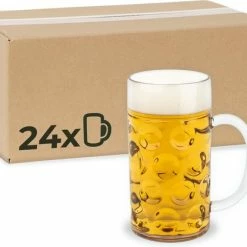 MyDrinkglass Plastic Bierpul | Bierpul Plastic | 24 Stuks | Oktoberfest | Plastic Glazen | Zero Waste | Herbruikbaar | Onbreekbare Bierpullen | 500 Ml |