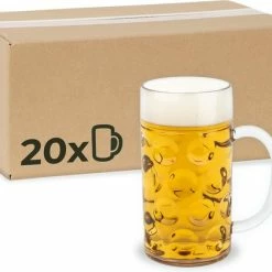 MyDrinkglass Plastic Bierpul | Bierpul Plastic | 20 Stuks | Oktoberfest | Plastic Glazen | Zero Waste | Herbruikbaar | Onbreekbare Bierpullen | 500 Ml |