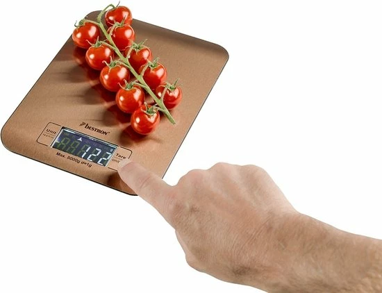 Bestron Digitaale Keukenweegschaal Met LCD-display, Voor Tot 5 Kg, Inclusief Batterijen, Kleur: Koper 6 Bestron Digitaale Keukenweegschaal Met LCD-display, Voor Tot 5 Kg, Inclusief Batterijen, Kleur: Koper - Afbeelding 4