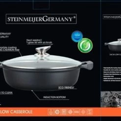 SteinMeijerGermany Marble/braadpan - Met Glazen Afdekplaat -weide Pan Zwart - 30 CM 8 Liter-hapjespan- Brede Pan Voor Inductie -WMF Shop 550x424 1