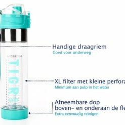 TIGR The Infuser - Drinkfles Met Fruitfilter - 100% BPA Vrij - 700ML – Blauw -WMF Shop 550x425 7