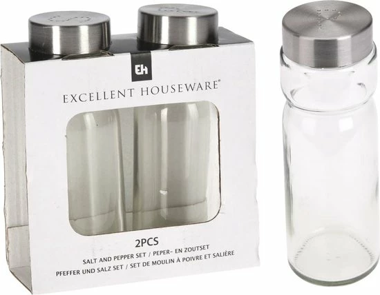 Excellent Houseware - Peper- En Zoutstel Set - Strooier - 3 Excellent Houseware - Peper- En Zoutstel Set - Strooier -