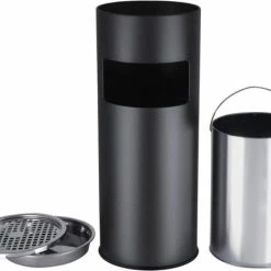SONGMICS Staande Asbak Met Afvalbak - Sigarettenbak - Buitenasbak Met Prullenbak - Peukenpaal