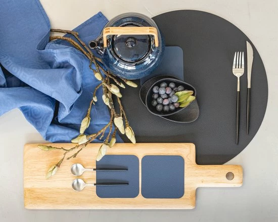 Jay Hill Placemats Leer - Cognac / Zwart - Dubbelzijdig - ø 38 Cm - 6 Stuks 4 Jay Hill Placemats Leer - Cognac / Zwart - Dubbelzijdig - ø 38 Cm - 6 Stuks - Afbeelding 2