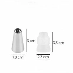 Ariko Slagroom Garneer Spuitzak Met 24 RVS Spuitmondjes – Herbruikbaar – Siliconen Spuit Zak Voor Decoratie Van Patisserie – Taartdecoratie – Rozetjes Opspuiten -WMF Shop 550x441 1