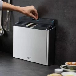 Joseph Joseph JosephJoseph - Folio - Steel - Snijplank - In Houder - Groot - Set Van 5 Stuks - Zilver -WMF Shop 550x441 4