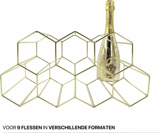 Live Deals Wijnrek Hexagon 9 Flessen | Flessenrek | Wijn Accessoires | Wijnkast | Wijnrek Metaal | Wijnrekken | Wijnfleshouder | Wijnhouder | Goud 4 Live Deals Wijnrek Hexagon 9 Flessen | Flessenrek | Wijn Accessoires | Wijnkast | Wijnrek Metaal | Wijnrekken | Wijnfleshouder | Wijnhouder | Goud - Afbeelding 2