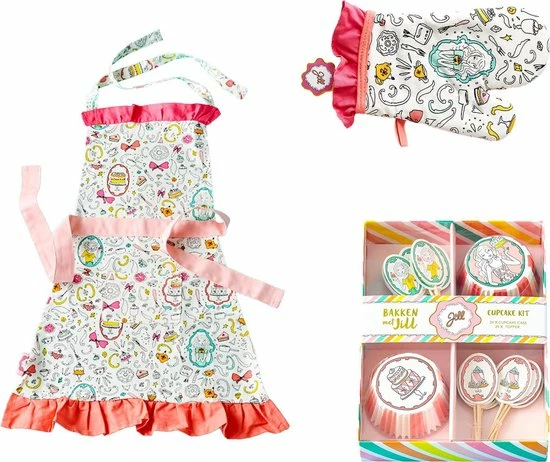 Jill Schirnhofer Jill - Cadeauset - Kinderschort, Ovenwant En Cupcake Set 3 Jill Schirnhofer Jill - Cadeauset - Kinderschort, Ovenwant En Cupcake Set