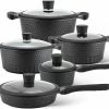 EDENBERG Edënbërg Black Line - 10-delige Luxe Pannenset Van Gesmeed Aluminium