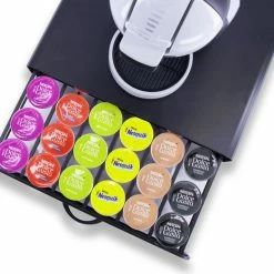 Zindoo Capsulehouder Met Lade - Metaal - Zwart - 36 Cups - Dolce Gusto Capsules - Capsule Houder - Koffie Cups - Keuken - Zwarte Koffiecapsulehouder - Keuken Organiseren - Metaal -WMF Shop 550x465 1