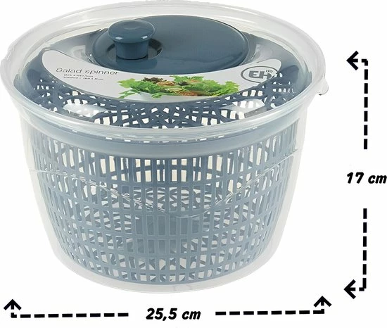 Excellent Houseware Slacentrifuge 5,0L - Sladroger - Ø25,5 Cm - Blauw 4 Excellent Houseware Slacentrifuge 5,0L - Sladroger - Ø25,5 Cm - Blauw - Afbeelding 2