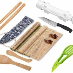 Mr. Sushito Natural White Bazooka Set - Sushi Set Incl. 2 Paar Mr. Sushito Sticks - Sushi Maker - Sushi Go - Bamboo Rol - Milieuvriendelijk -WMF Shop 550x468 5