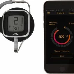 Patton Kamado Houtskool Barbecue - 18" - Grilloppervlak Ø 39 Cm - Met Bluetooth Thermometer - Groen -WMF Shop 550x469 2