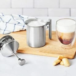 Silberthal - Melkopschuimer - Handmatige Melkopschuimer - 400 Ml - Zilver - Roestvrijstaal - Melkschuimer - Cadeau -WMF Shop 550x475 2
