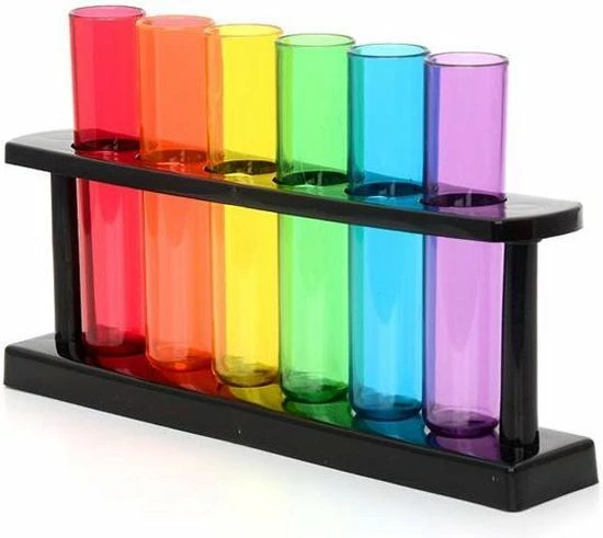 Bar Amigos - Reageerbuisjes – Shotglaasjes – Plastic – Met Rek 3 Bar Amigos - Reageerbuisjes – Shotglaasjes – Plastic – Met Rek
