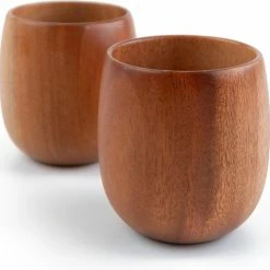 Khaya Woodware Khaya - Set Houten Bekers - Japans Theekopje - Duurzaam - Vegan