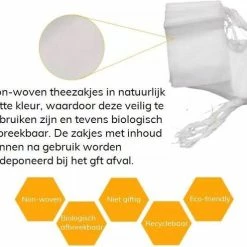 SVH Company Lege Theezakjes Voor Losse Thee – 200 Stuks – 5 X 7 - Cm Biologisch Afbreekbaar En Recyclebaar -WMF Shop 550x496 1